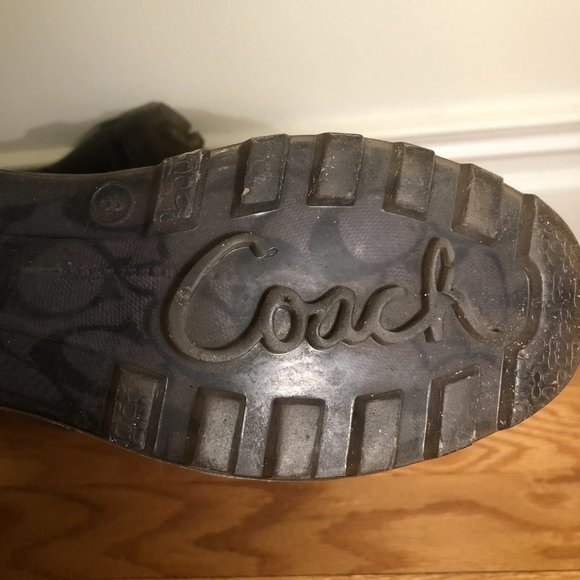 Coach Monogrammed Clear Grey Rainboots - Picture 6 of 14
